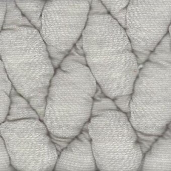Moroso fabric sample, light grey quilted texture, repeating braid pattern with visible stitching and matte finish, a5224 – big braid.